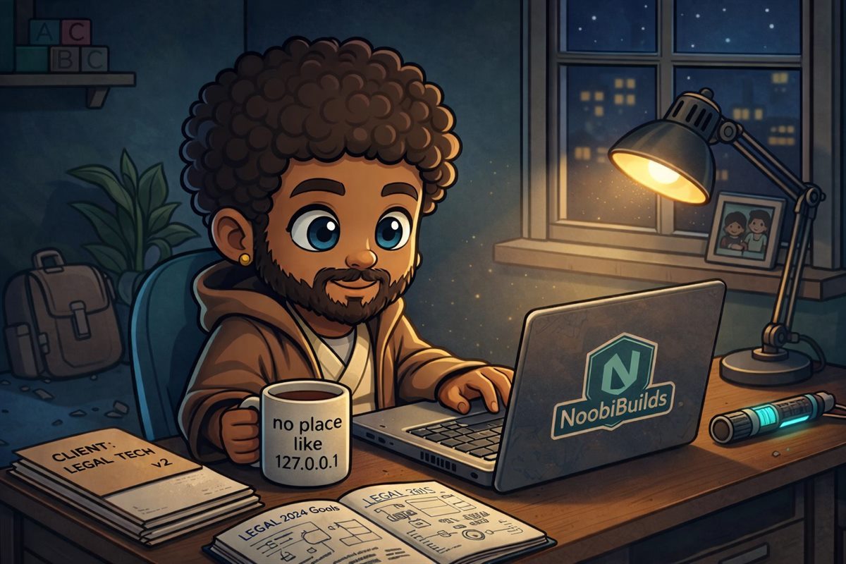 NoobiBuilds working late on a client build