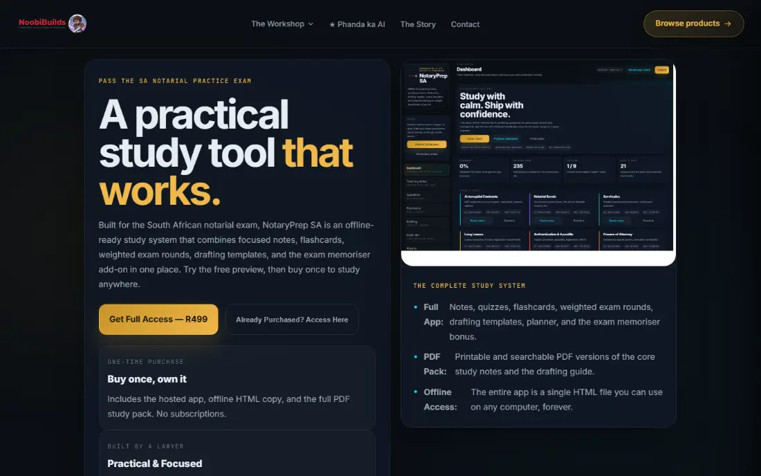 NotaryPrep SA interface